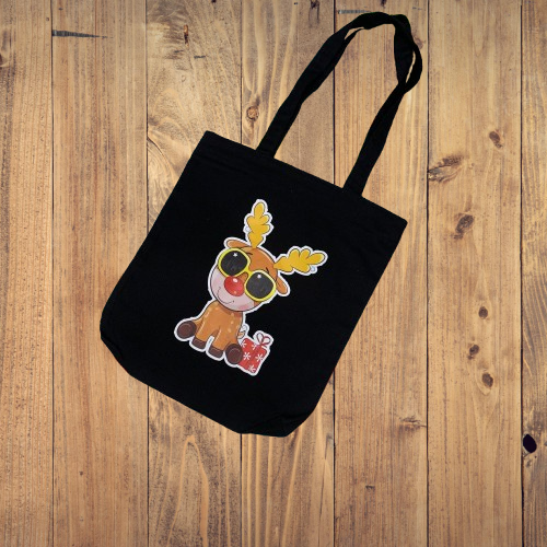 Festive Reindeer Canvas Tote Bag