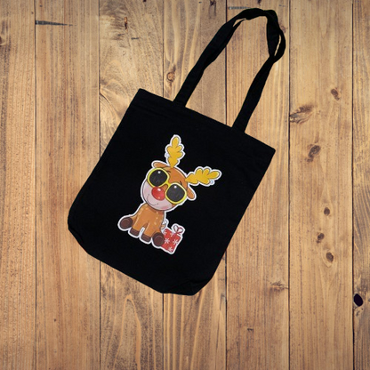 Festive Reindeer Canvas Tote Bag